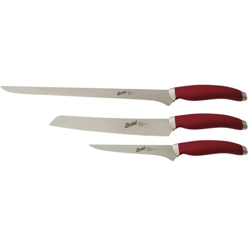 [50009] Set treh nožev za pršut Berkel teknica, rdeči